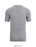 Icebreaker Men Merino Tech Lite II Short Sleeve T-Shirt Spring Glow Z04NXR46 Clothing Gritstone Heather - Image 7
