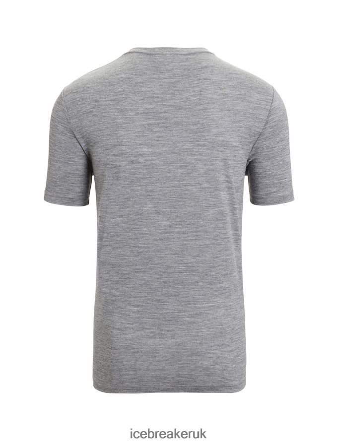 Icebreaker Men Merino Tech Lite II Short Sleeve T-Shirt Spring Glow Z04NXR46 Clothing Gritstone Heather - Image 7
