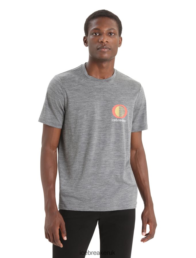 Icebreaker Men Merino Tech Lite II Short Sleeve T-Shirt Spring Glow Z04NXR46 Clothing Gritstone Heather - Image 1