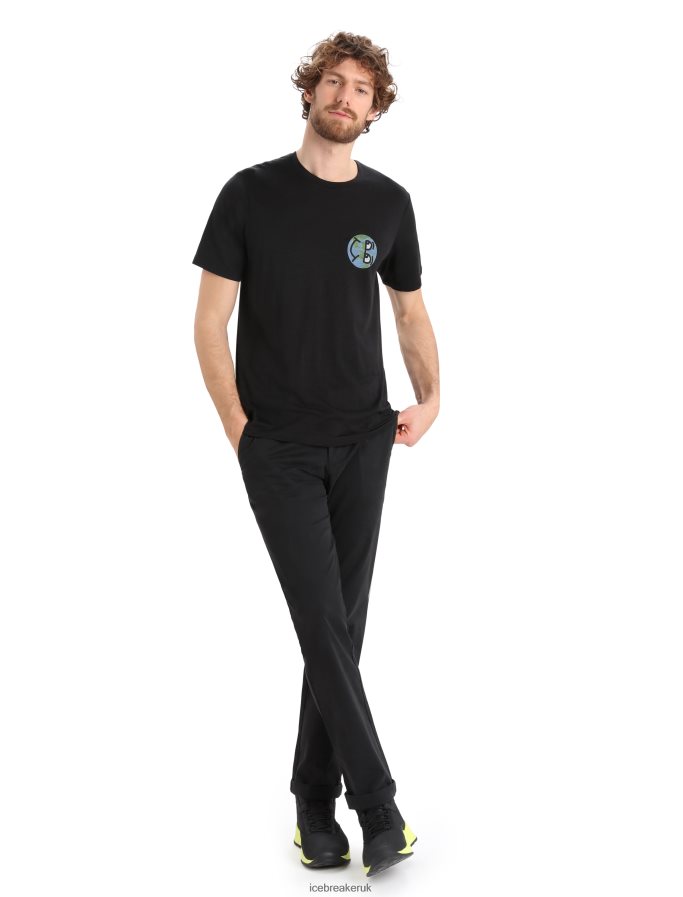 Icebreaker Men Merino Tech Lite II Short Sleeve T-Shirt Story Z04NXR380 Clothing Black - Image 3