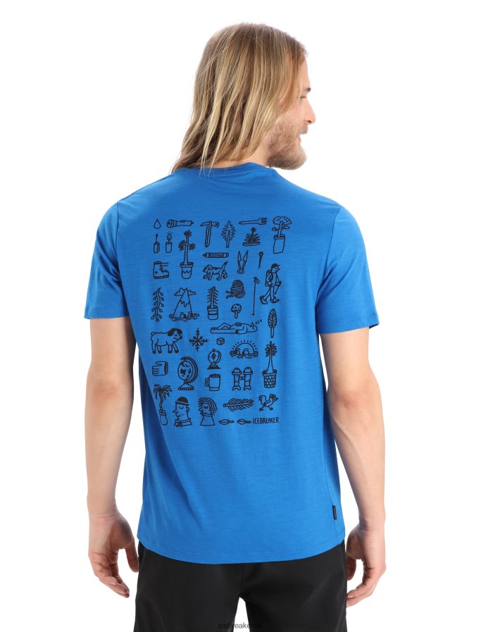 Icebreaker Men Merino Tech Lite II Short Sleeve T-Shirt Story Z04NXR381 Clothing Lazurite - Image 1