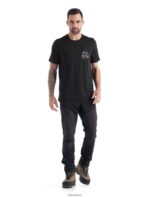 Icebreaker Men Merino Tech Lite II Short Sleeve T-Shirt Sunrise Ridge Z04NXR482 Clothing Black - Image 3