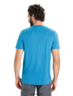 Icebreaker Men Merino Tech Lite II Short Sleeve T-Shirt Trail Hiker Z04NXR37 Clothing Geo Blue - Image 2