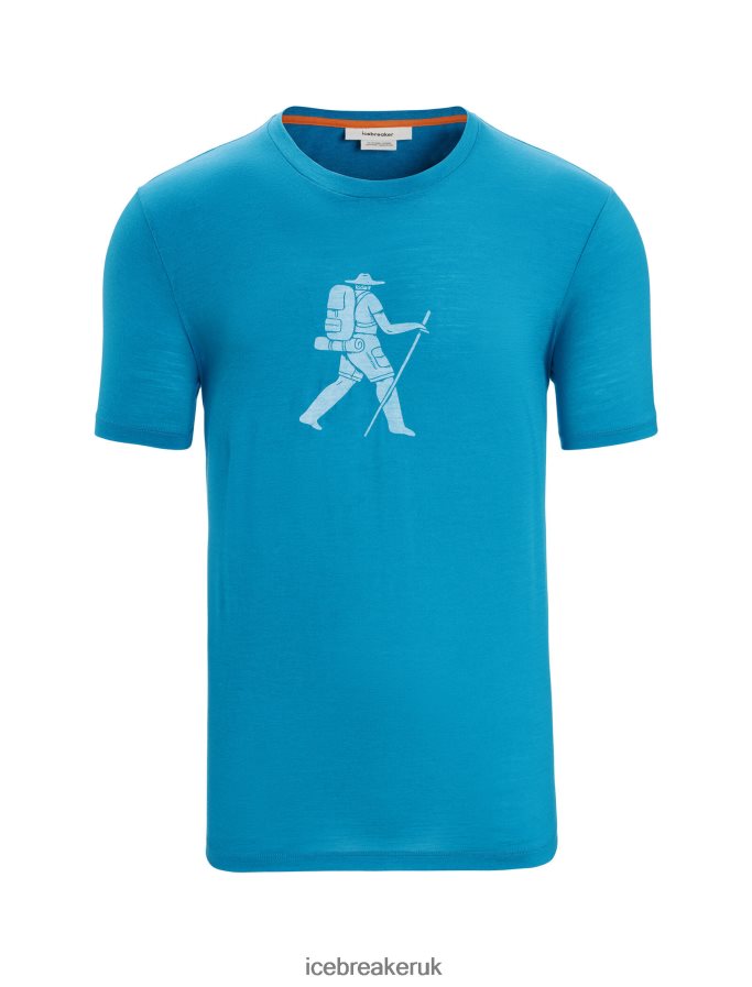 Icebreaker Men Merino Tech Lite II Short Sleeve T-Shirt Trail Hiker Z04NXR37 Clothing Geo Blue - Image 6