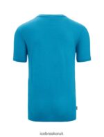 Icebreaker Men Merino Tech Lite II Short Sleeve T-Shirt Trail Hiker Z04NXR37 Clothing Geo Blue - Image 7