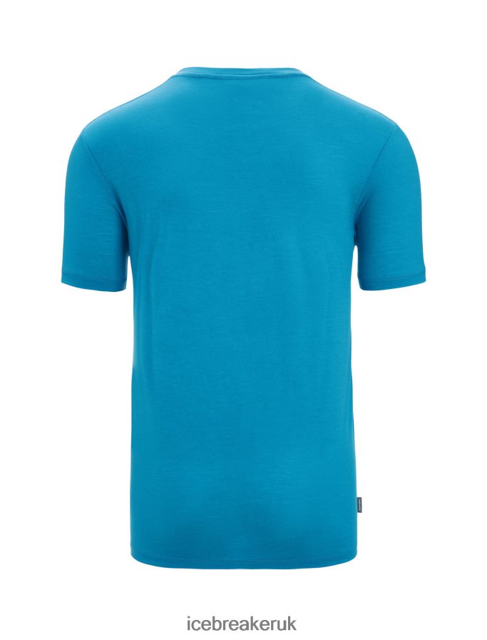 Icebreaker Men Merino Tech Lite II Short Sleeve T-Shirt Trail Hiker Z04NXR37 Clothing Geo Blue - Image 7