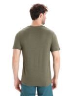 Icebreaker Men Merino Tech Lite II Short Sleeve T-Shirt Trail Hiker Z04NXR38 Clothing Loden - Image 2