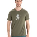 Icebreaker Men Merino Tech Lite II Short Sleeve T-Shirt Trail Hiker Z04NXR38 Clothing Loden