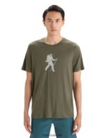 Icebreaker Men Merino Tech Lite II Short Sleeve T-Shirt Trail Hiker Z04NXR38 Clothing Loden - Image 4