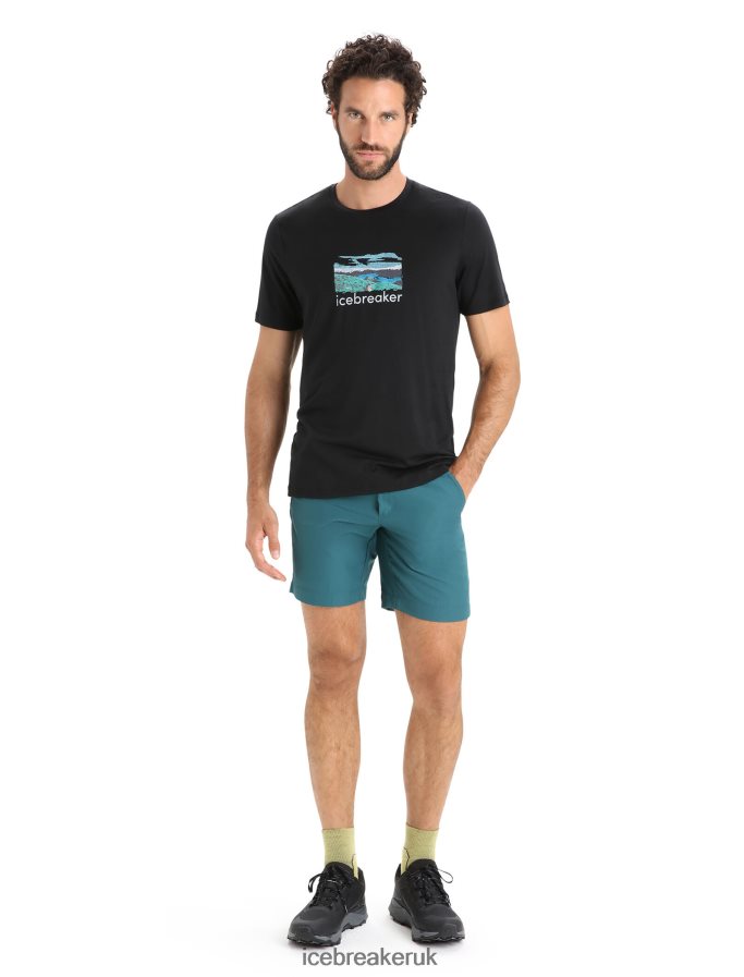 Icebreaker Men Merino Tech Lite II Short Sleeve T-Shirt Trailhead Z04NXR14 Clothing Black - Image 3