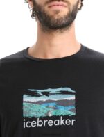 Icebreaker Men Merino Tech Lite II Short Sleeve T-Shirt Trailhead Z04NXR14 Clothing Black - Image 4
