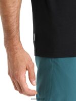 Icebreaker Men Merino Tech Lite II Short Sleeve T-Shirt Trailhead Z04NXR14 Clothing Black - Image 5