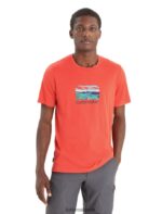 Icebreaker Men Merino Tech Lite II Short Sleeve T-Shirt Trailhead Z04NXR15 Clothing Vibrant Earth