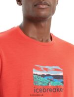 Icebreaker Men Merino Tech Lite II Short Sleeve T-Shirt Trailhead Z04NXR15 Clothing Vibrant Earth - Image 4