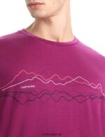 Icebreaker Men Merino Tech Lite II Short Sleeve T-Shirt Z04NXR31 Clothing Go Berry - Image 5