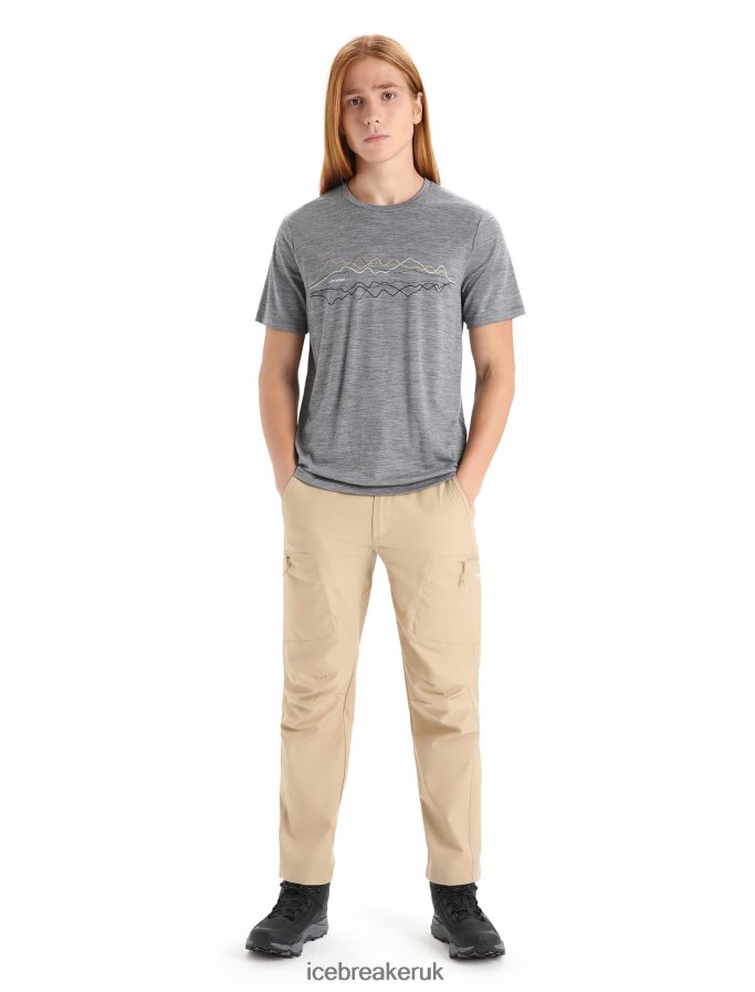Icebreaker Men Merino Tech Lite II Short Sleeve T-Shirt Z04NXR32 Clothing Gritstone Heather - Image 3