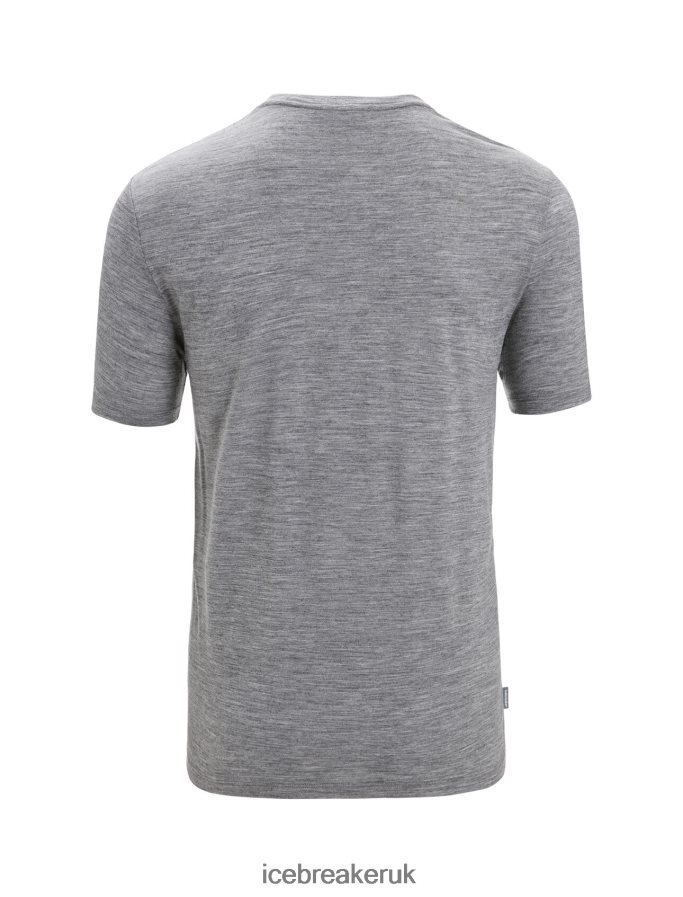 Icebreaker Men Merino Tech Lite II Short Sleeve T-Shirt Z04NXR32 Clothing Gritstone Heather - Image 6