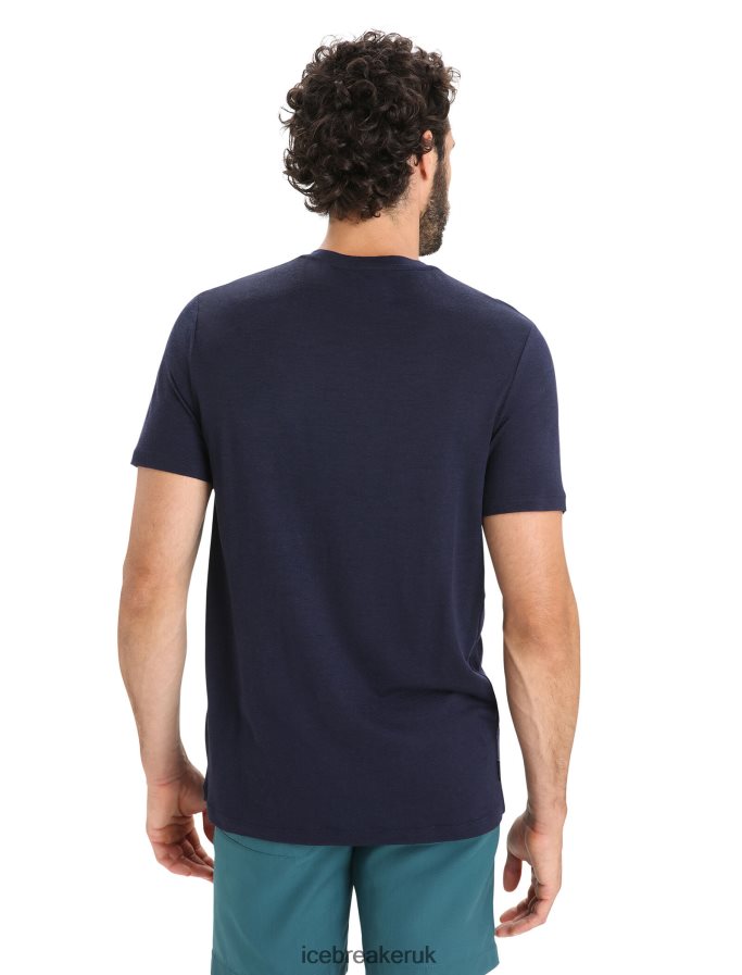 Icebreaker Men Merino Tech Lite II Short Sleeve T-Shirt Z04NXR33 Clothing Midnight Navy - Image 2