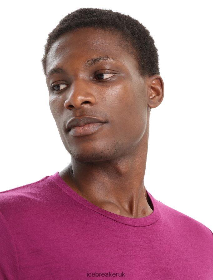 Icebreaker Men Merino Tech Lite II Short Sleeve Tee Z04NXR28 Clothing Go Berry - Image 4