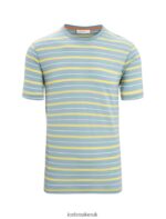 Icebreaker Men Merino Wave Short Sleeve Stripe T-Shirt Z04NXR19 Clothing Astral Blue/Summer - Image 6