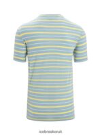 Icebreaker Men Merino Wave Short Sleeve Stripe T-Shirt Z04NXR19 Clothing Astral Blue/Summer - Image 7