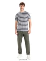 Icebreaker Men Merino Wave Short Sleeve Stripe T-Shirt Z04NXR20 Clothing Metro Heather/Midnight Navy - Image 3