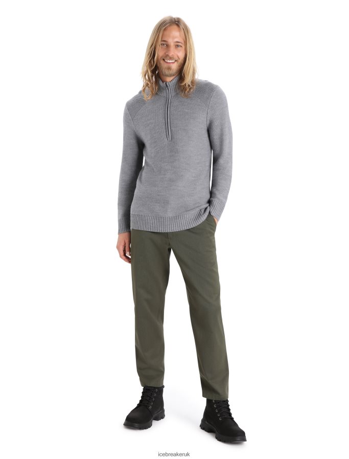 Icebreaker Men Merino Waypoint Long Sleeve Half Zip Top Z04NXR417 Clothing Gritstone Heather - Image 3