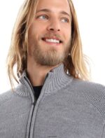 Icebreaker Men Merino Waypoint Long Sleeve Half Zip Top Z04NXR417 Clothing Gritstone Heather - Image 4