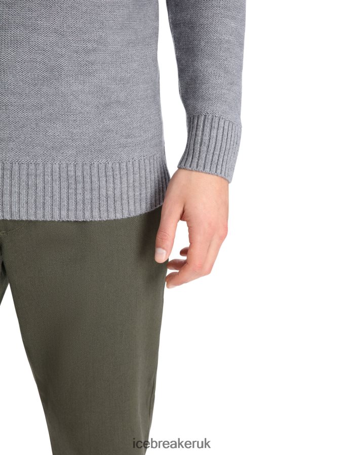 Icebreaker Men Merino Waypoint Long Sleeve Half Zip Top Z04NXR417 Clothing Gritstone Heather - Image 7