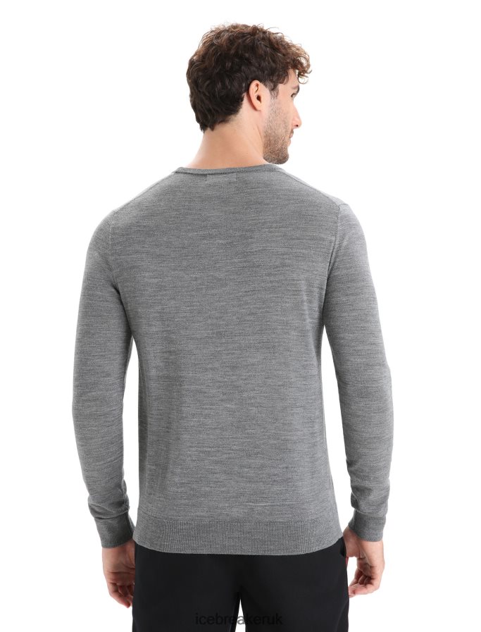 Icebreaker Men Merino Wilcox Long Sleeve Sweater Z04NXR214 Clothing Gritstone Heather - Image 2