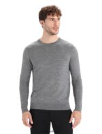 Icebreaker Men Merino Wilcox Long Sleeve Sweater Z04NXR214 Clothing Gritstone Heather