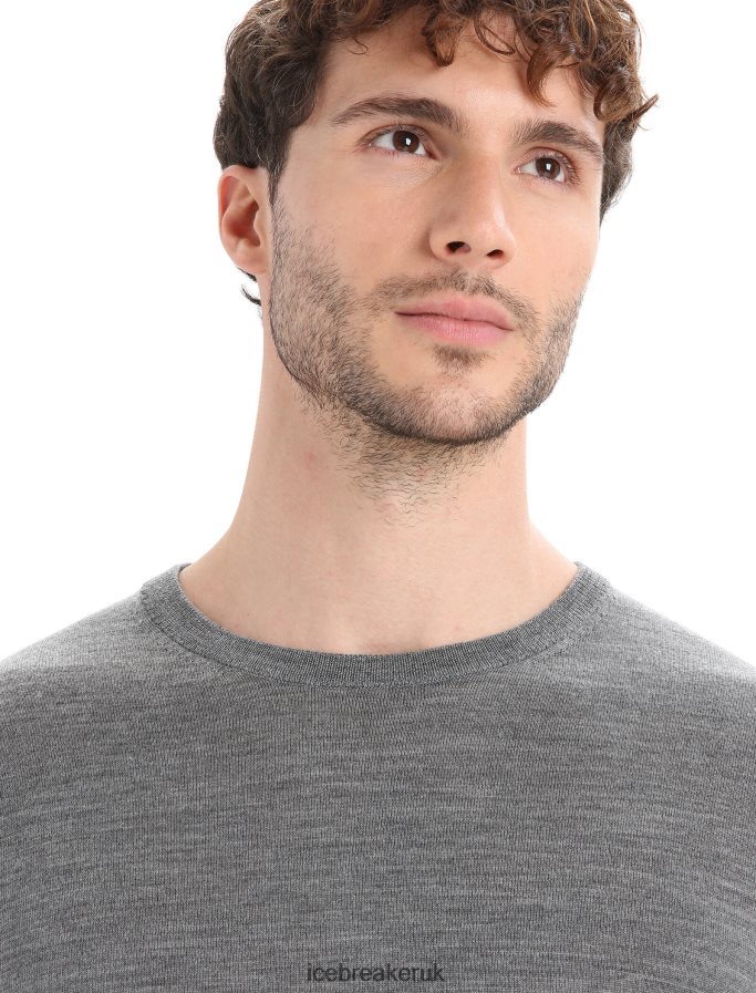 Icebreaker Men Merino Wilcox Long Sleeve Sweater Z04NXR214 Clothing Gritstone Heather - Image 4