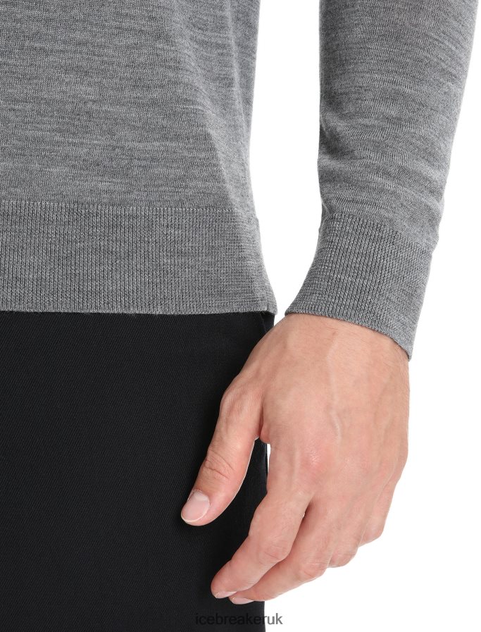 Icebreaker Men Merino Wilcox Long Sleeve Sweater Z04NXR214 Clothing Gritstone Heather - Image 5