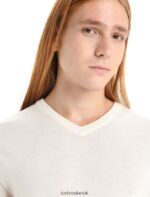 Icebreaker Men Merino Wilcox Long Sleeve V Neck Sweater Z04NXR226 Clothing Chalk - Image 4