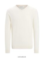 Icebreaker Men Merino Wilcox Long Sleeve V Neck Sweater Z04NXR226 Clothing Chalk - Image 6