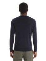 Icebreaker Men Merino Wilcox Long Sleeve V Neck Sweater Z04NXR227 Clothing Midnight Navy - Image 2