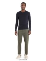 Icebreaker Men Merino Wilcox Long Sleeve V Neck Sweater Z04NXR227 Clothing Midnight Navy - Image 3
