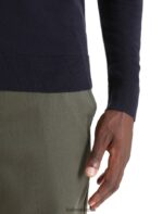 Icebreaker Men Merino Wilcox Long Sleeve V Neck Sweater Z04NXR227 Clothing Midnight Navy - Image 5