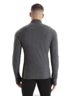 Icebreaker Men RealFleece Merino Descender Long Sleeve Zip Jacket Z04NXR225 Clothing Jet Heather/Black - Image 2