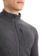 Icebreaker Men RealFleece Merino Descender Long Sleeve Zip Jacket Z04NXR225 Clothing Jet Heather/Black - Image 4