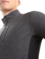 Icebreaker Men RealFleece Merino Descender Long Sleeve Zip Jacket Z04NXR225 Clothing Jet Heather/Black - Image 5