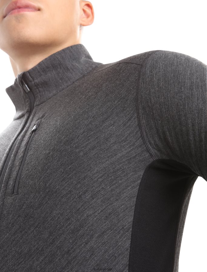 Icebreaker Men RealFleece Merino Descender Long Sleeve Zip Jacket Z04NXR225 Clothing Jet Heather/Black - Image 5