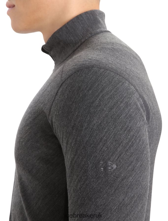 Icebreaker Men RealFleece Merino Descender Long Sleeve Zip Jacket Z04NXR225 Clothing Jet Heather/Black - Image 6