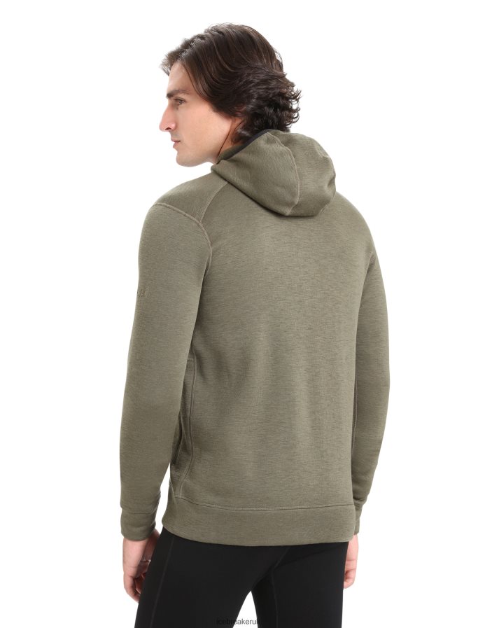 Icebreaker Men RealFleece Merino Elemental Long Sleeve Zip Hood Jacket Z04NXR439 Clothing Loden - Image 2