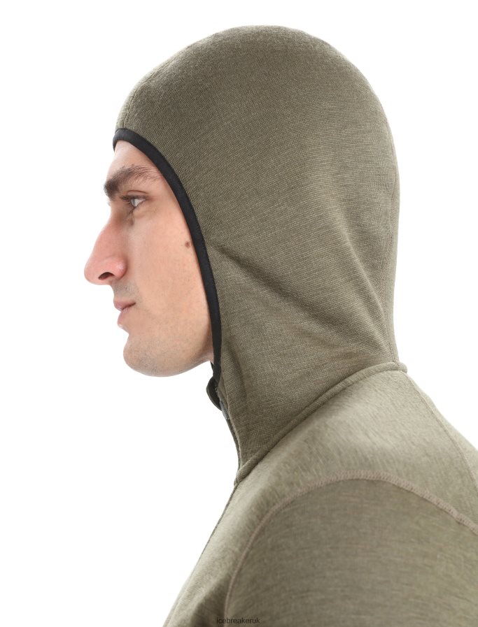 Icebreaker Men RealFleece Merino Elemental Long Sleeve Zip Hood Jacket Z04NXR439 Clothing Loden - Image 6