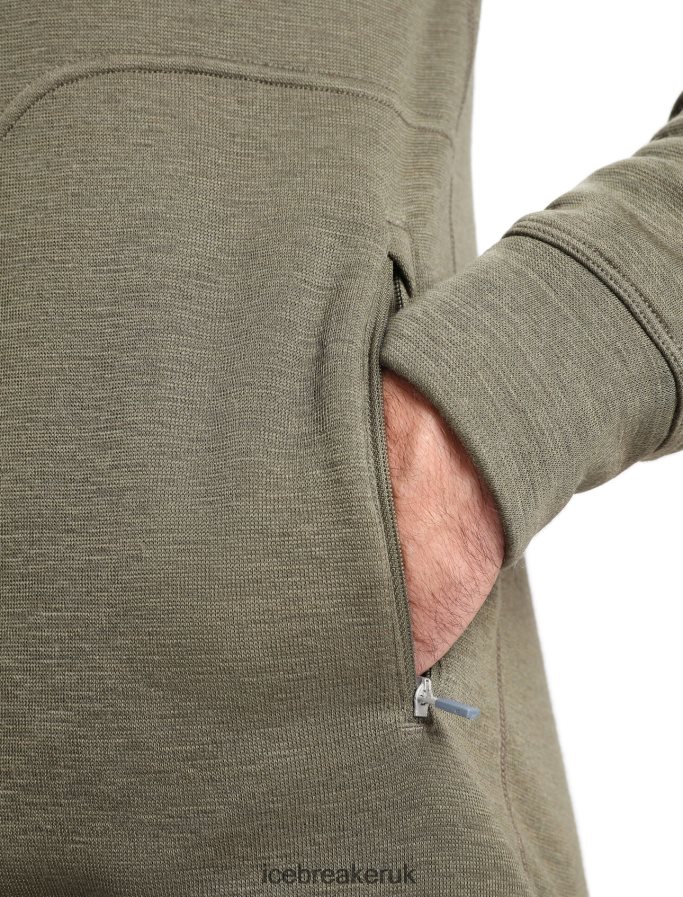 Icebreaker Men RealFleece Merino Elemental Long Sleeve Zip Hood Jacket Z04NXR439 Clothing Loden - Image 7