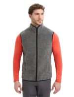 Icebreaker Men RealFleece Merino High Pile Vest Z04NXR235 Clothing Gritstone Heather/Black