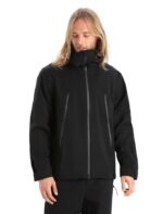 Icebreaker Men Shell+ Merino Hooded Jacket Z04NXR393 Clothing Black