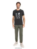 Icebreaker Men Tencel Cotton Short Sleeve T-Shirt Natural Logo Z04NXR88 Clothing Black - Image 3