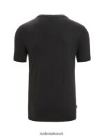 Icebreaker Men Tencel Cotton Short Sleeve T-Shirt Natural Logo Z04NXR88 Clothing Black - Image 7